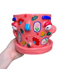Load image into Gallery viewer, &#39;Pink Patches&#39; Large Plant Pot (One-Off)
