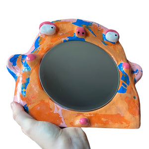 'Abstract Orange' Stand-Up Mirror (one off)