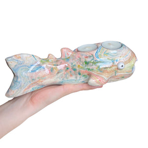 Marble Whale Shark Tealight Candle Holder (One-Off)
