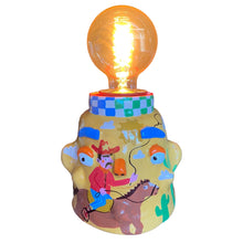 Load image into Gallery viewer, &#39;Cowboy in the Wild West&#39; Lamp Base (One-Off)
