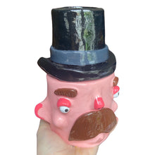 Load image into Gallery viewer, NEW Top Hat Man Pot &amp; Candle Holder with black hat
