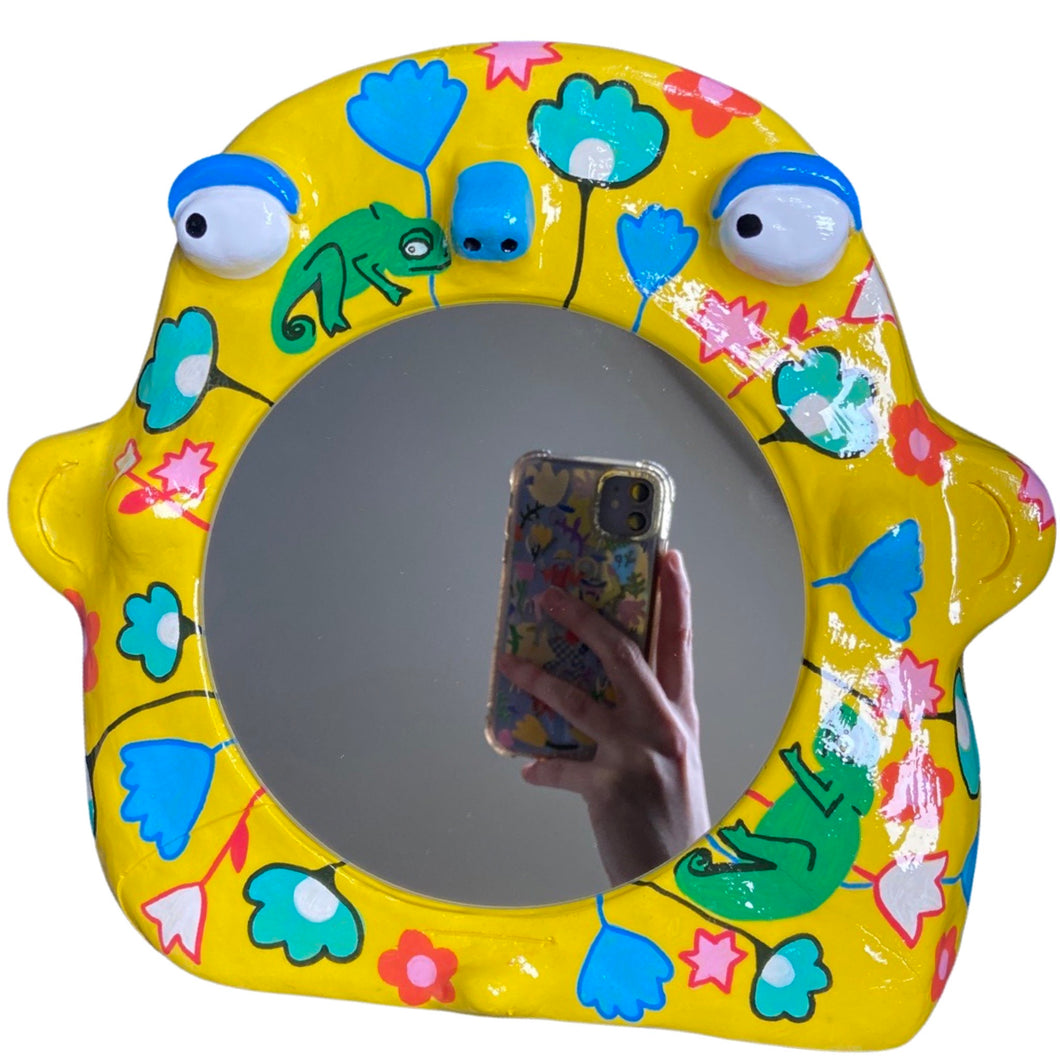 'Tropical Chameleons' Stand-Up Mirror (one-off)