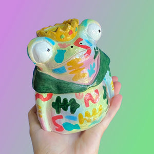 Green Shapes Frog Tea-Light Holder (One-Off)