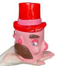 Load image into Gallery viewer, NEW Top Hat Man Pot &amp; Candle Holder in Pink &amp; Red
