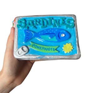 NEW Sardine Matchbox / Storage Tin (Blue)