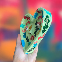 Load image into Gallery viewer, One-Off Green Abstract Heart Dish
