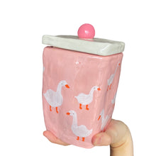 Load image into Gallery viewer, &#39;A Gander of Gooses be Gathering&#39; Storage Jar (One-Off) (Pink)
