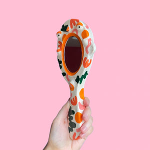 Groovy Abstract Hand-Held Mirror (One-Off)