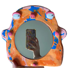 Load image into Gallery viewer, &#39;Abstract Orange&#39; Stand-Up Mirror (one off)
