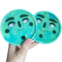 Load image into Gallery viewer, Marble Teal Circle Coaster Set
