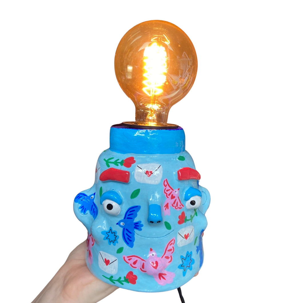 PonkyWots 'Love Birds in Blue' Lamp (One-Off) Dropping 7th Feb at 18:30