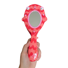 Load image into Gallery viewer, Hand-Held &#39;Wavy Pink&#39; Mirror
