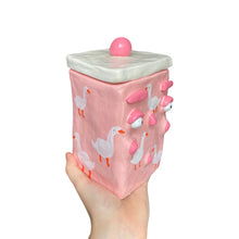 Load image into Gallery viewer, &#39;A Gander of Gooses be Gathering&#39; Storage Jar (One-Off) (Pink)

