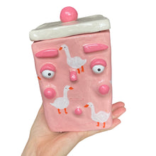 Load image into Gallery viewer, &#39;A Gander of Gooses be Gathering&#39; Storage Jar (One-Off) (Pink)
