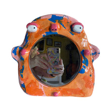 Load image into Gallery viewer, &#39;Abstract Orange&#39; Stand-Up Mirror (one off)
