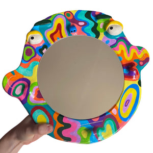 'Psychedelic Wave' BIG Ponky Wall Mirror (one-off)