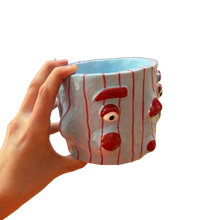 Load image into Gallery viewer, 'Blue &amp; cherry red' Chunky Pot

