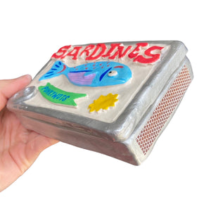 NEW Sardine Matchbox / Storage Tin (White)