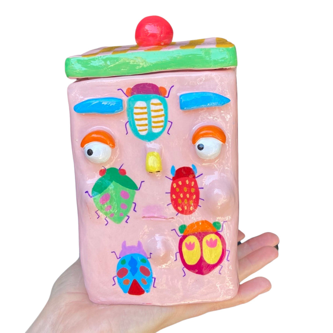 'Pink Bugs' Storage Jar (One-Off)