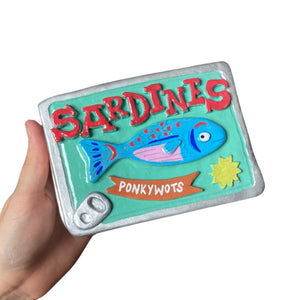 NEW Sardine Matchbox / Storage Tin (Teal)