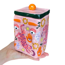 Load image into Gallery viewer, &#39;Pink Boho Tigers&#39; Storage Jar (One-Off)
