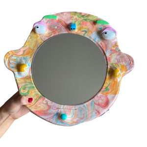 'Colourful Marble' BIG Ponky Wall Mirror (one-off) SALE