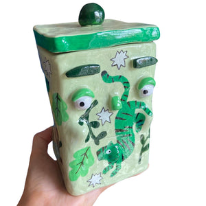 'Green Tigers' Storage Jar (one-off)