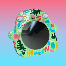 Load image into Gallery viewer, Abstract Design Stand-Up Mirror in Green
