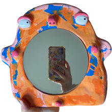 Load image into Gallery viewer, &#39;Abstract Orange&#39; Stand-Up Mirror (one off)
