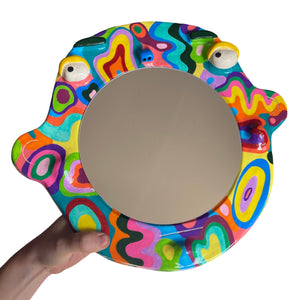 'Psychedelic Wave' BIG Ponky Wall Mirror (one-off)