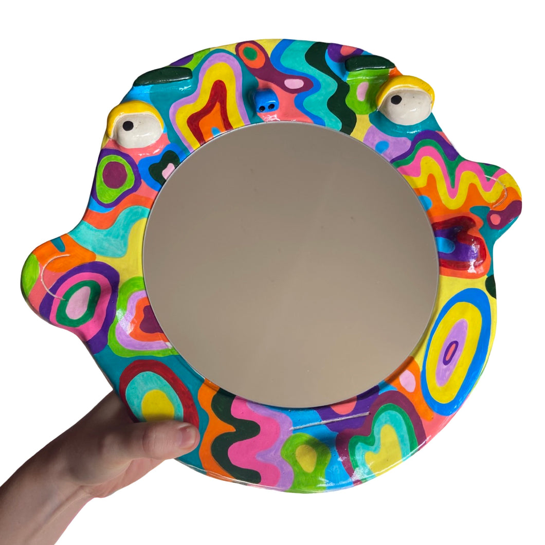 'Psychedelic Wave' BIG Ponky Wall Mirror (one-off)
