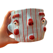 Load image into Gallery viewer, 'Blue &amp; cherry red' Chunky Pot
