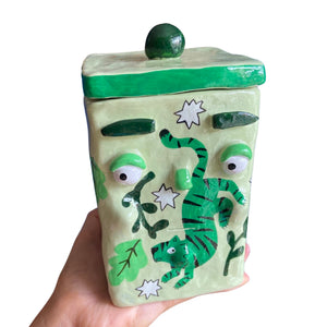 'Green Tigers' Storage Jar (one-off)