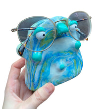 Load image into Gallery viewer, Teal Swirl Marble Glasses Holders (one-off)
