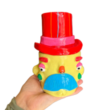 Load image into Gallery viewer, Colourful Top Hat Man Pot &amp; Tealight Holder
