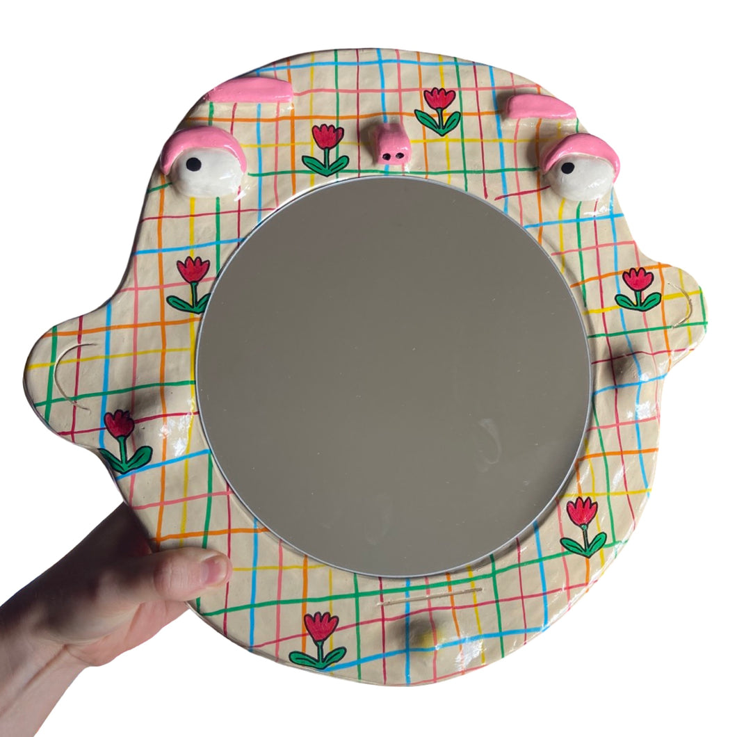 'Stripes and Tulips' BIG Ponky Wall Mirror (one-off)