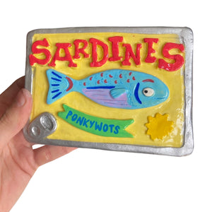 NEW Sardine Matchbox / Storage Tin (Yellow)