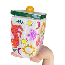 Load image into Gallery viewer, &#39;Boho Tigers&#39; Storage Jar (One-Off)
