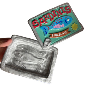 NEW Sardine Matchbox / Storage Tin (Teal)