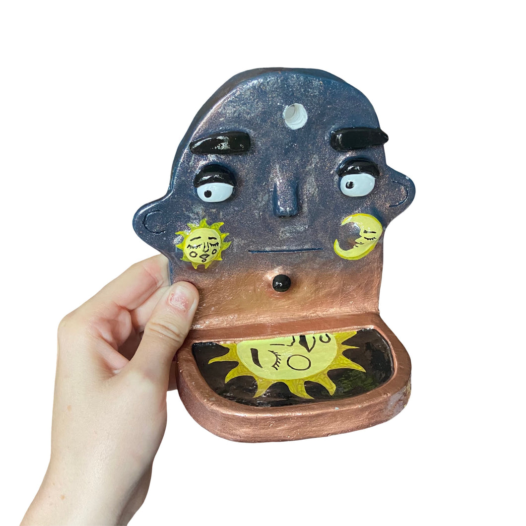 'Celestial sun and moon' Ponky Wall Shelf (one off)