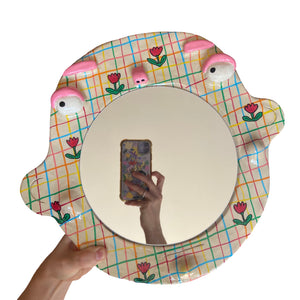 'Stripes and Tulips' BIG Ponky Wall Mirror (one-off)