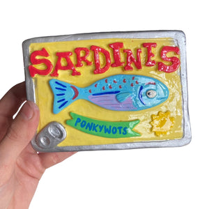 NEW Sardine Matchbox / Storage Tin (Yellow)