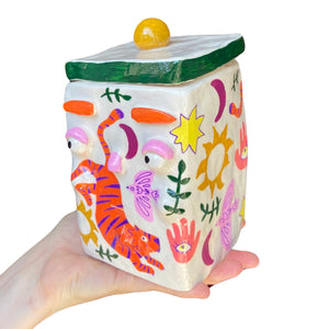 'Boho Tigers' Storage Jar (One-Off)