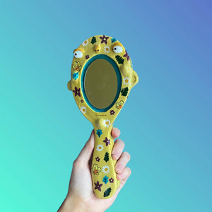 Forest Yellow Floral Hand-Held Mirror (One-Off)