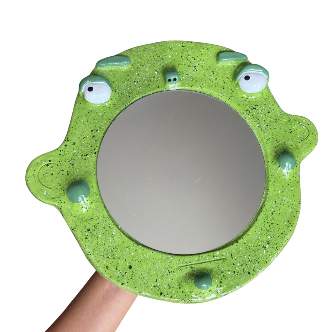 'Green Speckled' BIG Ponky Wall Mirror (one-off) SALE