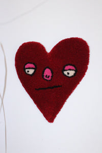 Red Love Heart Shapes Tufted Wall Hanging
