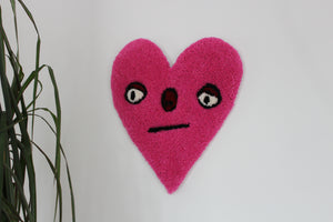 Pink Love Heart Shaped Tufted Wall Hanging
