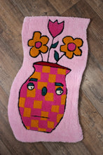 Load image into Gallery viewer, (NOW 30% OFF) was £120! Checkerboard pink &amp; yellow plant pot tufted rug
