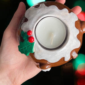Christmas Pudding Candle Holder