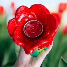 Load image into Gallery viewer, Red Tulip Tea-light Candle Holder
